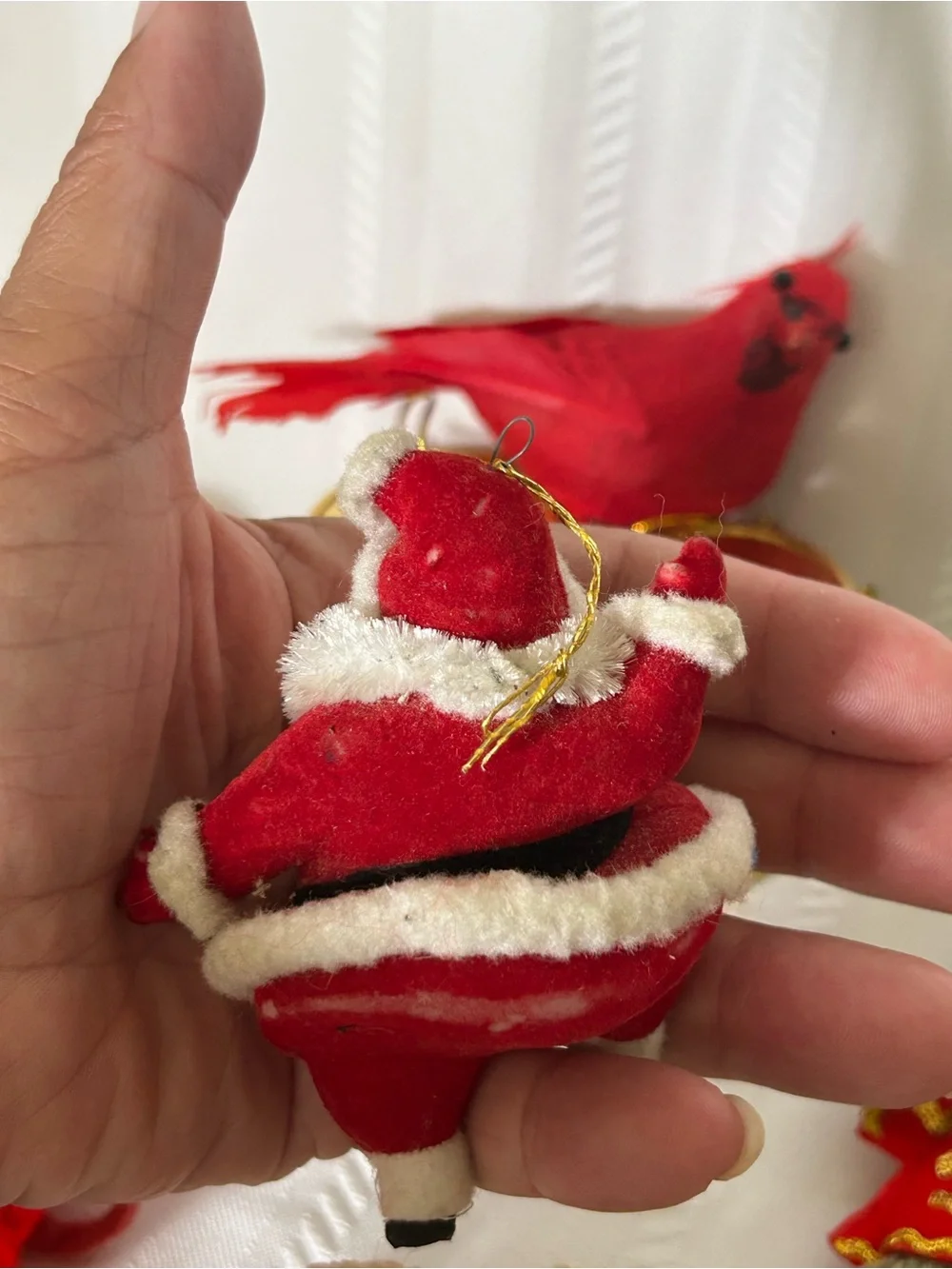 19 Vintage Christmas Tree Ornaments Holiday Decor Santa Stocking Angel Star Red